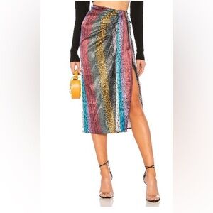 L'Academie multi snake print midi skirt